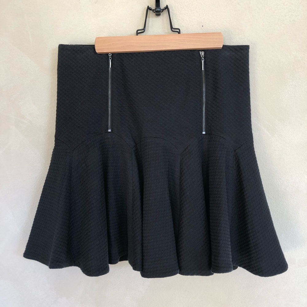 Rebecca Taylor zip trim flare skirt